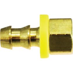 30310 - Brass Adapter 1/4 in Push-On Hose Barbed to 3/16 in Female Inverted Flared, 1.12 in Length