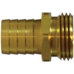 30469 - 1/4 in x 3/4 in Brass Short Shank Male End Hex Adapter with Barbed Connection
