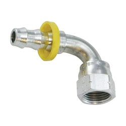 30482 - 90-Degree Zinc-Plated Steel Swivel Elbow - 3/8-in Push-On Hose Barb x 3/8-in Female JIC
