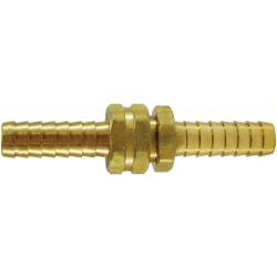 30563 - Brass Long Shank Coupling Set - 1 in Hose Barbed x 1 in Hose Barbed Connections