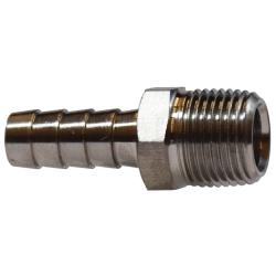 32001SS - 1/8 in Hose Barbed x 1/8 in MIP Stainless Steel Straight Adapter