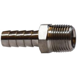 32002SS - 3/16 in Hose Barbed x 1/8 in MIP 316 Stainless Steel Straight Adapter