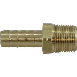32454 - Brass Rigid Male Adapter - 3/8 in Hose Barb to 1/2 in Male BSPT Connection