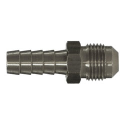 32081SS - Stainless Steel Male Flare Adapter 1/4-in Hose Barb x 1/4-in Male Flared, 1.72 in Length
