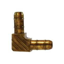 32170 - 90° Double Barb Elbow Fitting, 1/4 in x 1/4 in Brass, Max 150 psi