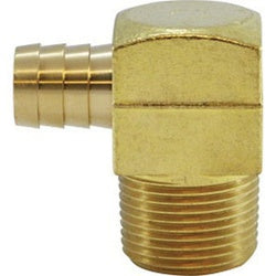 32330 - Brass 90-Deg Elbow Fitting, 3/4-in Hose Barb to 1-in Male NPTF