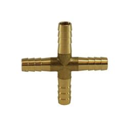 32608 - Brass Cross Fitting with Four 1/4-in Hose Barb Connections
