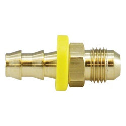 32905 - 3/4 in Push-On Hose Barb x 3/4 in Male 37-Degree JIC Brass Adapter, 2.79 in Length