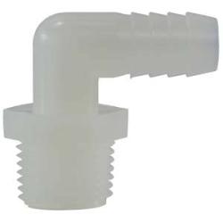 33329W - 5/8 in Barbed x 1 in MIP Nylon 90 Degree Elbow Connector