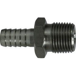 34595 - Stainless Steel Adapter 3/8 in Hose Barbed to 1/2 in MIP, 150 psi Maximum Pressure