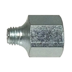 36300 - 1/8-27 x 1/4-28 FNPTF & Male SAE Zinc-Plated Steel Adapter, 1/2 in Hex, 3/4 in Length