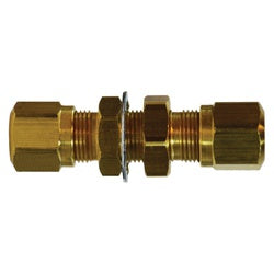 38031 - 5/8 in x 5/8 in Brass Bulkhead Air Brake Union, 13/16-18 Thread, 150 psi, -40°F to 2000°F
