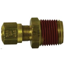 38073 - Brass Adapter 1/4 in x 1/8 in Male NPTF for SAE J844 Tubing