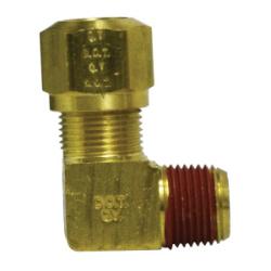 38096 - Brass 90-Degree Elbow Fitting, 3/16 in Push-In to 1/4 in MNPTF