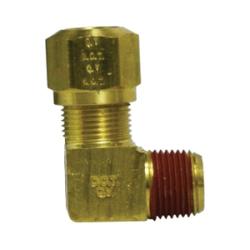 38102 - 90-Degree Brass Elbow Fitting, 3/8 in Tube to 1/2 in Male NPTF Connection