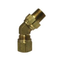 38154S - 45-Degree Brass Swivel Elbow - 1/2 in Tube OD x 3/8 in Male NPTF