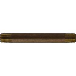 40001 - 1/8 in x 1/8 in Red Brass Seamless Nipple, 3/4 in Length