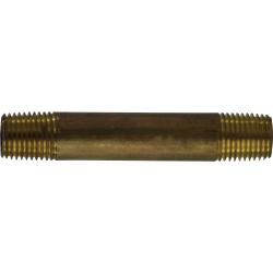 40028 - 5 in Lead-Free Red Brass Seamless Pipe Nipple, 1/4 in MPT x 1/4 in MPT