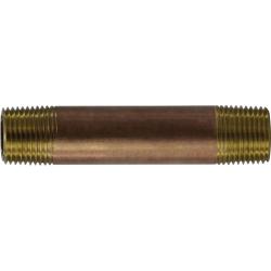 40048 - 3/8 in MPT x 3/8 in MPT Lead-Free Red Brass Seamless Pipe Nipple, 5 in Long
