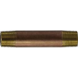 40053 - 9 in Seamless Pipe Nipple, 3/8 in MPT, Lead-Free Red Brass