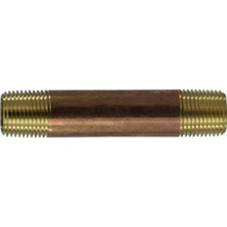 40079 - 1/2 in Threaded Seamless Pipe Nipple, 24 in Lead-Free Red Brass