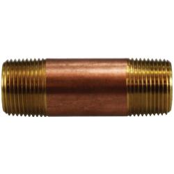 40082 - 3/4 in MPT x 3/4 in MPT Lead-Free Red Brass Pipe Nipple, 2 in Length
