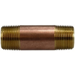 40084 - 3/4 in x 3/4 in Lead-Free Red Brass Seamless Pipe Nipple, 3 in Length