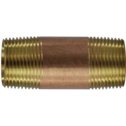 40108 - 1 in MPT x 1 in MPT Lead-Free Red Brass Seamless Pipe Nipple, 5-1/2 in Length
