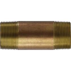 40132 - 1-1/4 in MPT x 1-1/4 in MPT Lead-Free Red Brass Seamless Pipe Nipple, 9 in Long