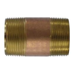 40148 - 1-1/2 in MPT x 1-1/2 in MPT Lead-Free Red Brass Seamless Pipe Nipple, 5-1/2 in Long