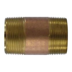 40151 - 1-1/2 in MPT x 1-1/2 in MPT Seamless Pipe Nipple, 8 in, Lead-Free Red Brass