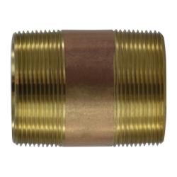 40174 - 2 in MPT x 2 in MPT Lead-Free Red Brass Seamless Pipe Nipple, 12 in Length