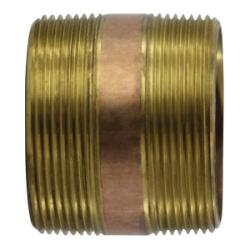 40211 - 3 in MPT x 3 in MPT Lead-Free Red Brass Seamless Pipe Nipple, 10 in Length