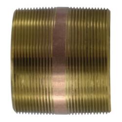 40233 - 4 in MPT x 4 in MPT Lead-Free Red Brass Seamless Pipe Nipple, 12 in Length