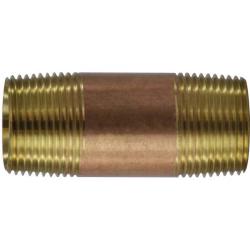 40268 - 1 in MPT x 1 in MPT Brass Pipe Nipple, 12 ft for Water Transport