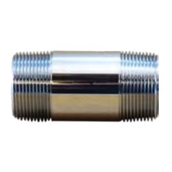41020 - 1/4 inch MPT Brass Nipple Fitting, Chrome-Plated, 125 lb Pressure Rating