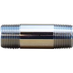 41063 - 1/2 in MPT Brass Pipe Nipple, Chrome Plated, 2-1/2 in Long