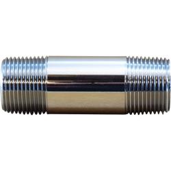 41111 - 1 in x 1 in Male Pipe Thread Brass Nipple, 8 in Length