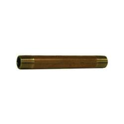 42002 - Red Brass Nipple Fitting 1/8 in MPT x 1/8 in MPT, 1.5 in Length, SCH 80/XH