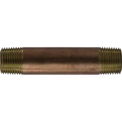 42044 - 3 in Red Brass Nipple, 3/8 in MPT x 3/8 in MPT, ANSI B1.20.1, SCH 80/XH