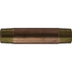 42047 - 3/8 in MPT x 3/8 in MPT Red Brass Nipple, 4-1/2 in Length, Schedule 80/XH