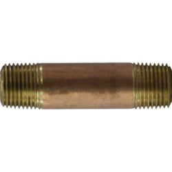 42060 - 1/2 in x 1/2 in SCH 80 Red Brass Pipe Nipple with Male Threads
