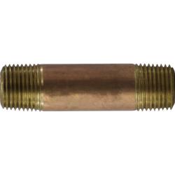 42072 - 1/2 in MPT x 1/2 in MPT Lead-Free Red Brass Nipple, 8 in Long