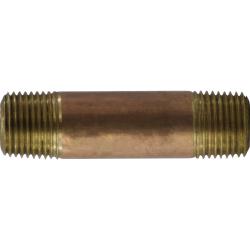 42074 - 1/2 in x 10 in MPT Lead-Free Red Brass Nipple Fitting