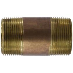 42124 - 1-1/4 in x 1-1/4 in Brass Nipple, 3-1/2 in Length with Male Pipe Threads