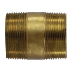 42162 - 2 in MPT x 2 in MPT Red Brass Nipple Fitting, 3 in Length, SCH 80/XH