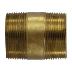42164 - 2 in MPT x 2 in MPT Brass Nipple, 4 in Length, Schedule 80/XH