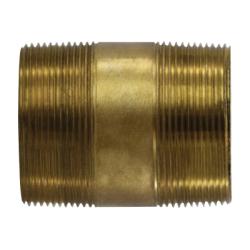 42168 - 2 in MPT x 2 in MPT Brass Nipple Fitting, 6 in Length, SCH 80/XH