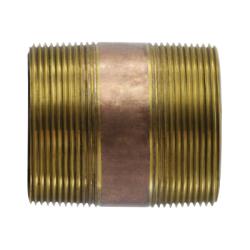 42209 - 3 in MPT x 3 in MPT Lead-Free Red Brass Nipple, 8 in Length, SCH 80/XH