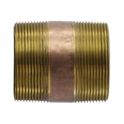 42234 - 4 in MPT x 4 in MPT Lead-Free Red Brass Nipple, 6 in Length